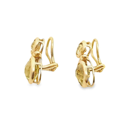 Classic 14K Yellow Gold Peridot Clip-On Earrings