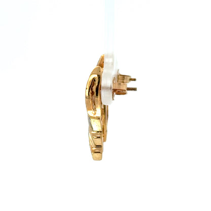 14K Yellow & White Gold Diamond Wave Earrings