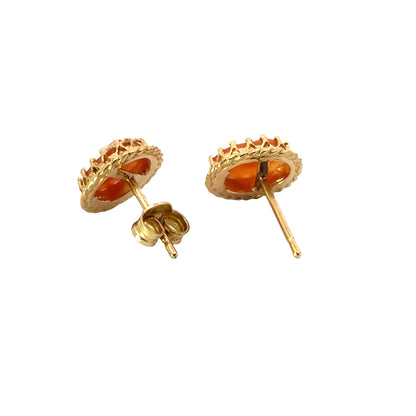 Petite Vintage Cameo Earrings in 14K Yellow Gold