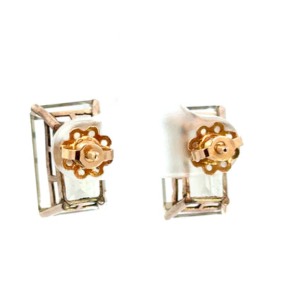14K Yellow Gold Vintage Yellow Topaz Stud Earrings with Screw Backs