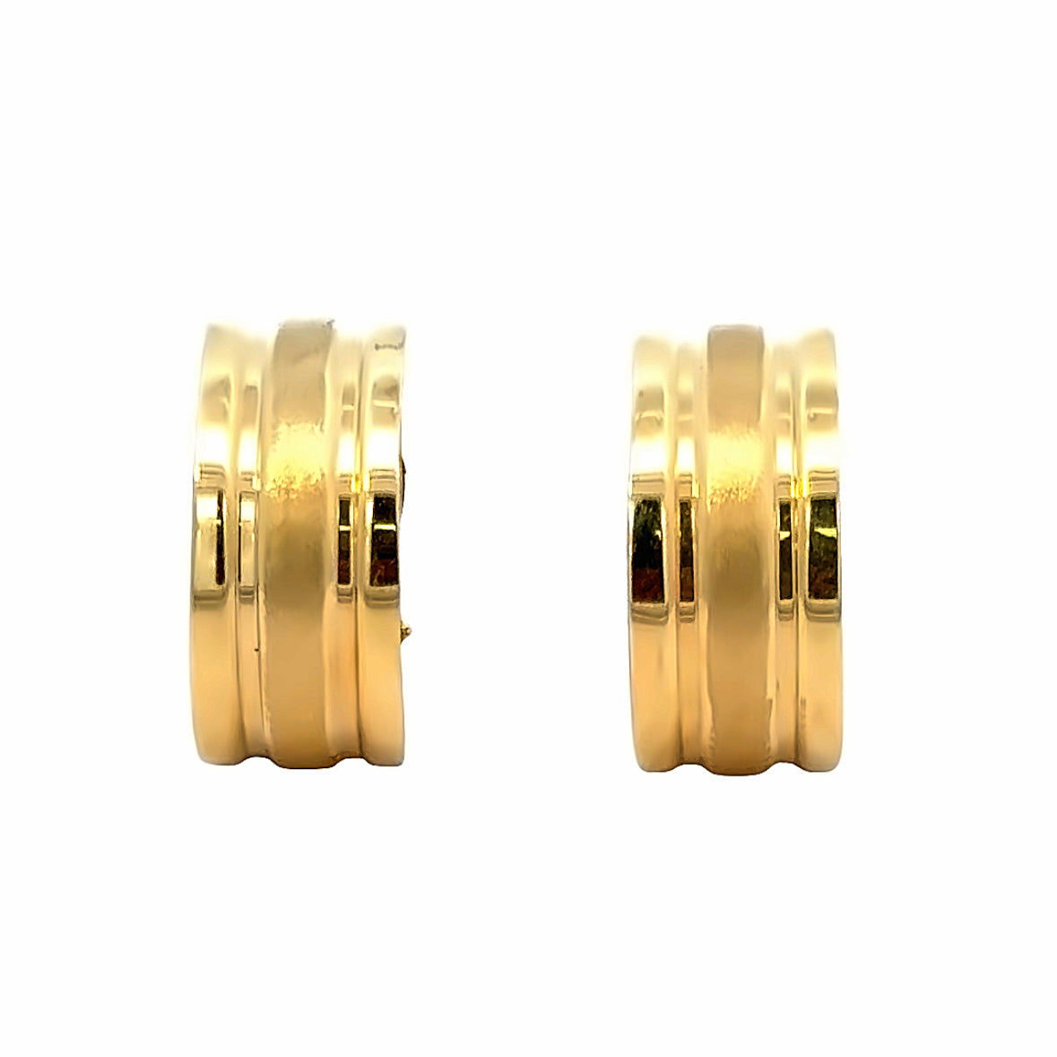 14K Textured & Polished Yellow Gold Hoop Clip-On Earrings