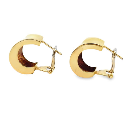 14K Polished Gold Hoop French-Clip Earrings