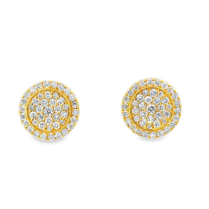 14K Gold Diamond Pavé Cluster Stud Earrings