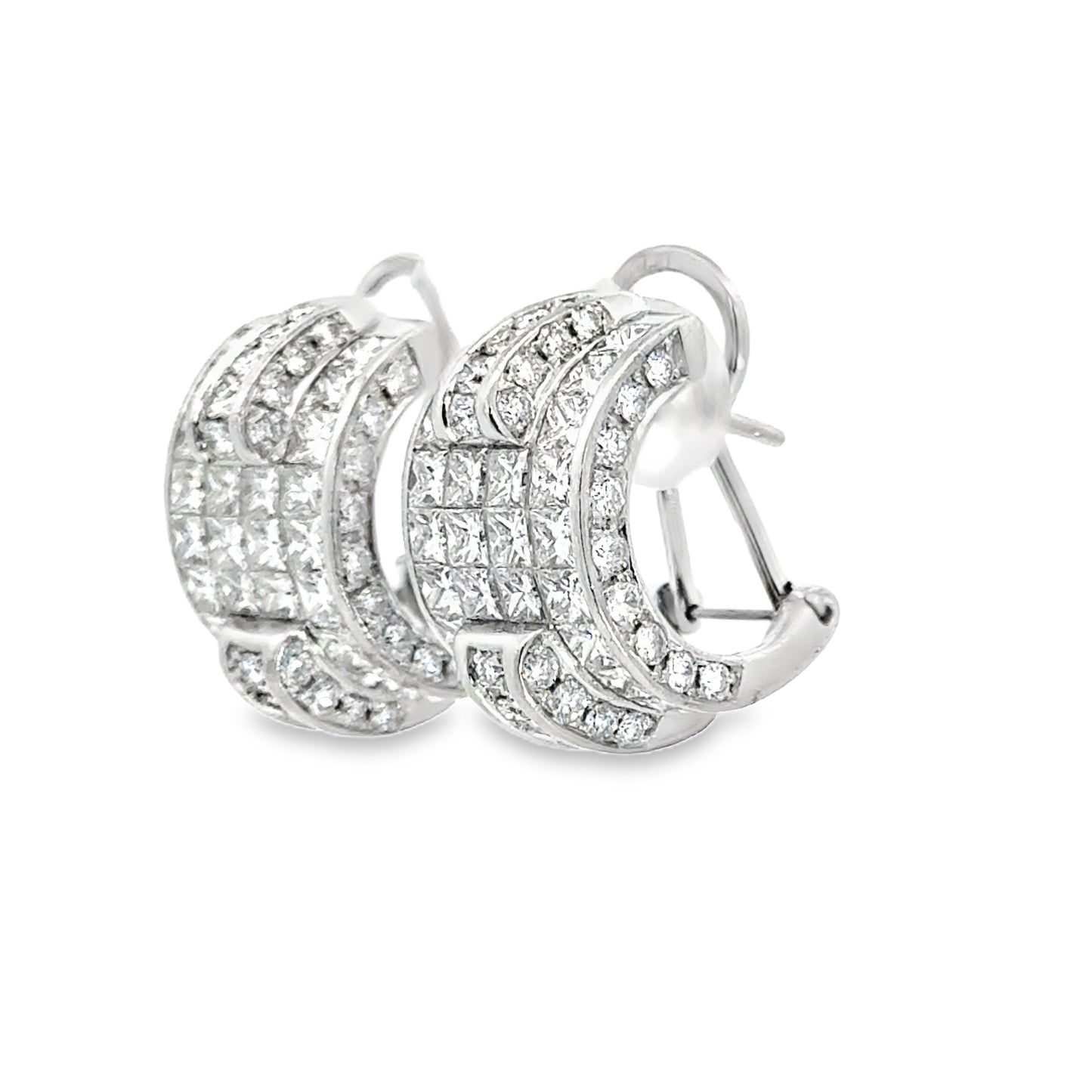 Luxury 18K White Gold Diamond Hoop Earrings – Approx. 6.60 Carats
