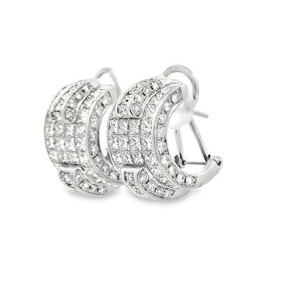 Luxury 18K White Gold Diamond Hoop Earrings – Approx. 6.60 Carats