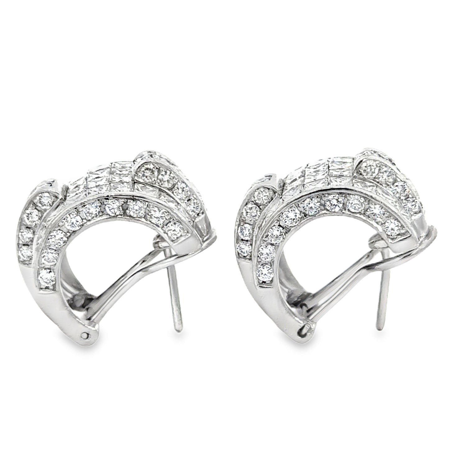 Luxury 18K White Gold Diamond Hoop Earrings – Approx. 6.60 Carats