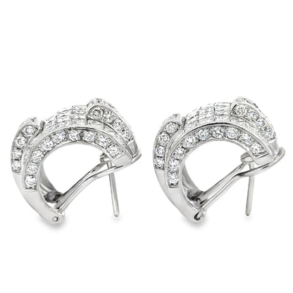 Luxury 18K White Gold Diamond Hoop Earrings – Approx. 6.60 Carats