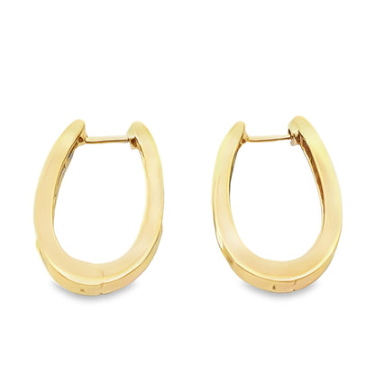 14K Yellow Gold & Diamond Hoop Earrings