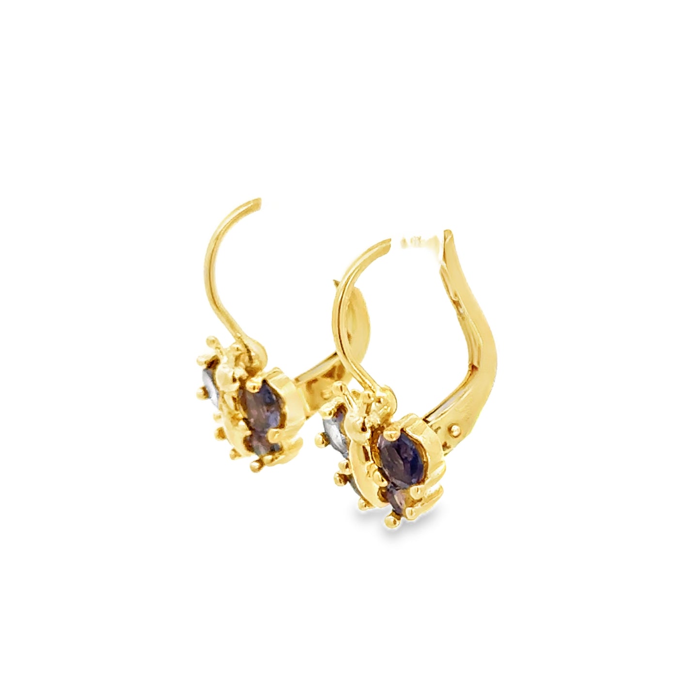 14K Yellow Gold Tanzanite Butterfly Drop Earrings