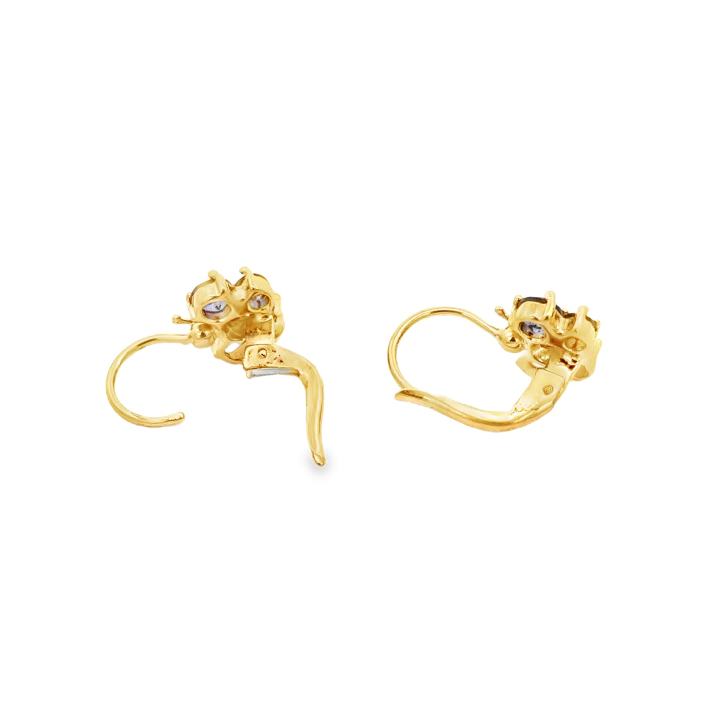 14K Yellow Gold Tanzanite Butterfly Drop Earrings