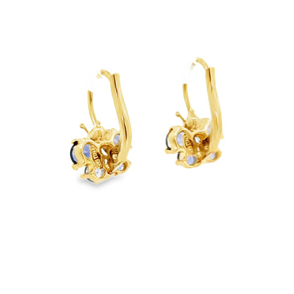 14K Yellow Gold Tanzanite Butterfly Drop Earrings