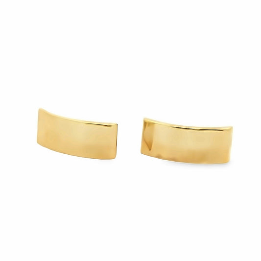 18K Yellow Gold Bar French-Clip Earrings