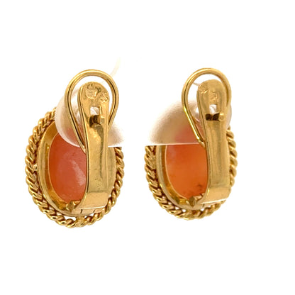 1960’s 18K Yellow Gold Cameo Earrings