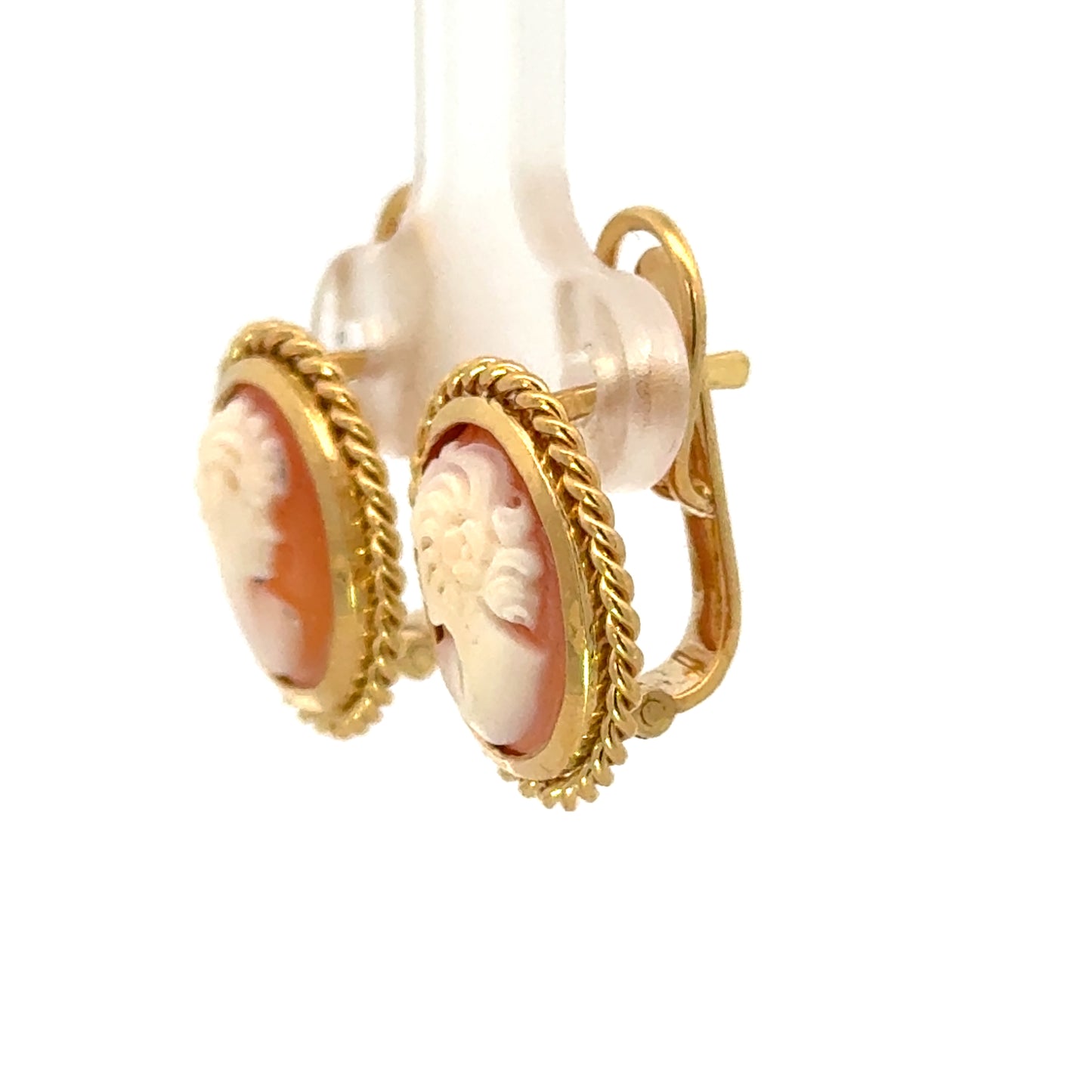 1960’s 18K Yellow Gold Cameo Earrings