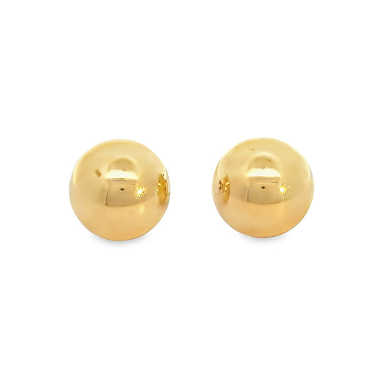 14K Yellow Gold Half-Sphere French-Clip Earrings