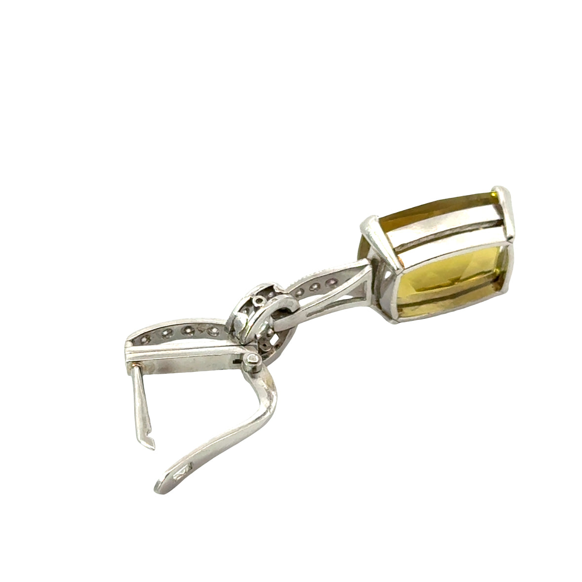 Elegant Platinum Peridot Earrings with Diamond Accents