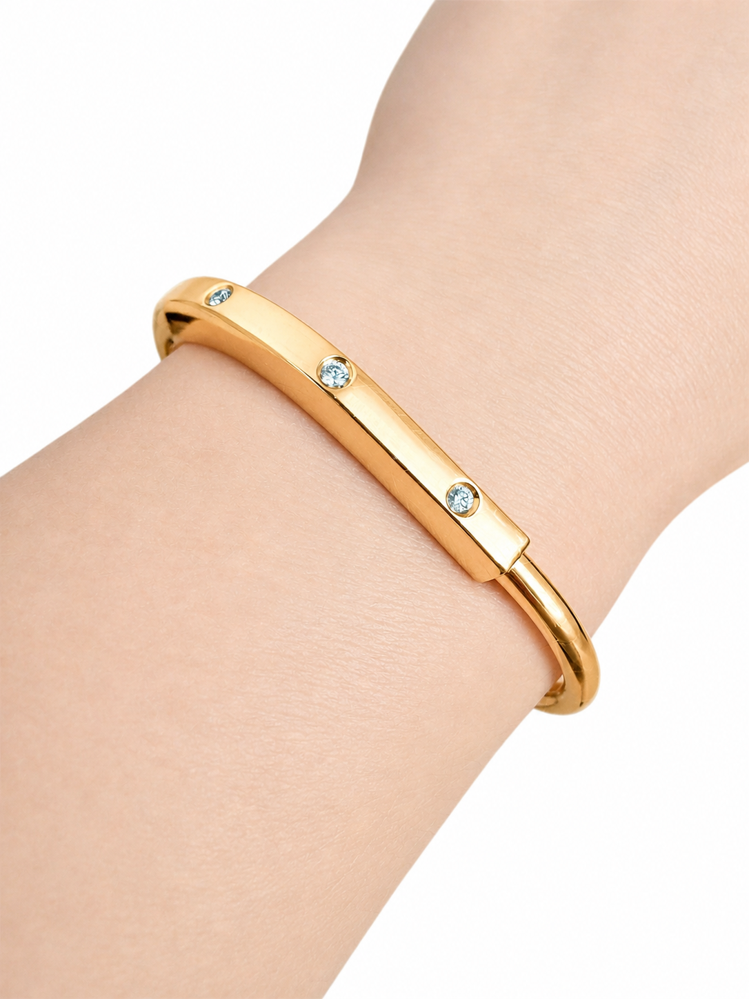 Tiffany & Co. 18K Rose Gold Diamond Bar Bangle Bracelet – Italy