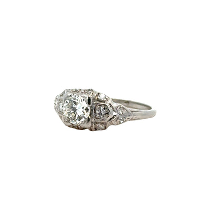 Antique Platinum Diamond Engagement Ring – Art Deco Era