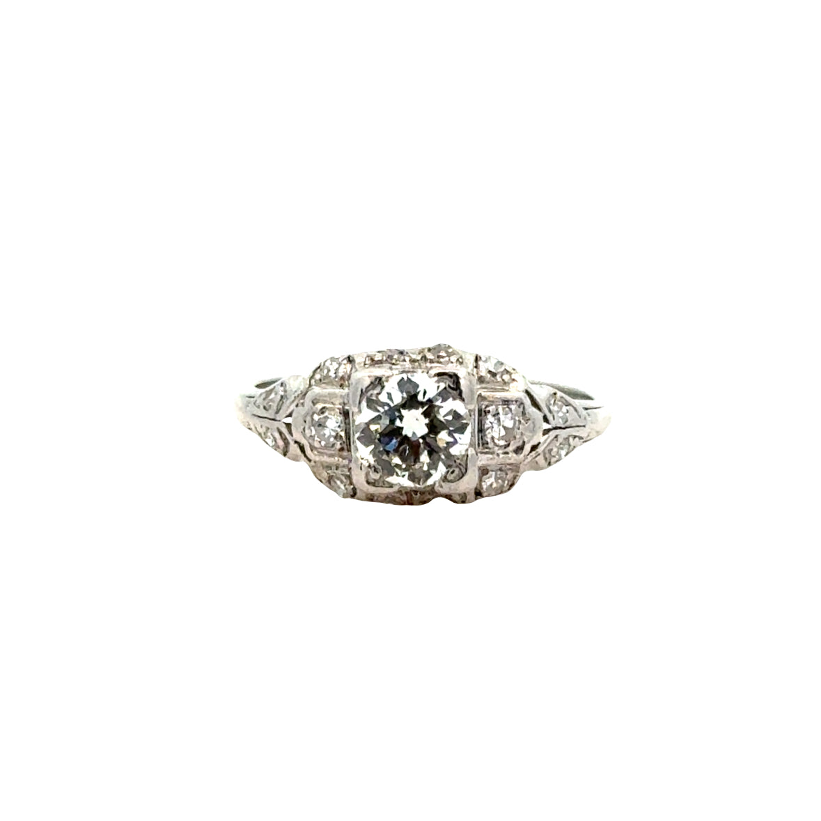 Antique Platinum Diamond Engagement Ring – Art Deco Era