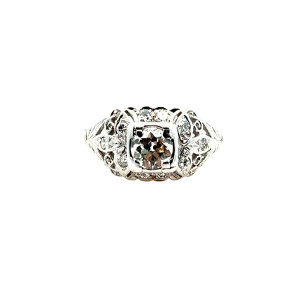 Timeless 1920s Art Deco Diamond Ring in 18K White Gold