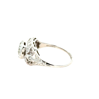 Timeless 1920s Art Deco Diamond Ring in 18K White Gold