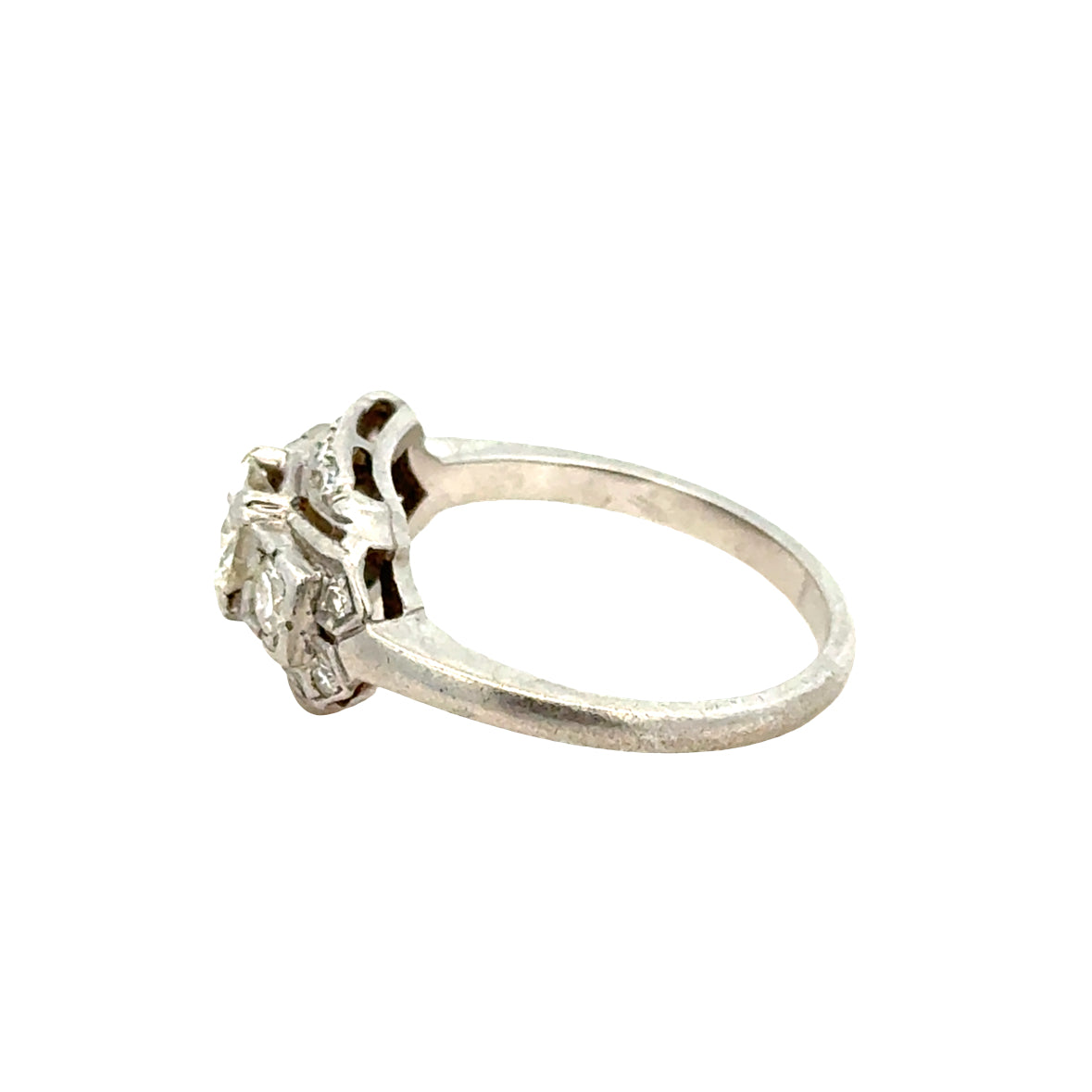Antique Platinum Diamond Ring, Art Deco Era