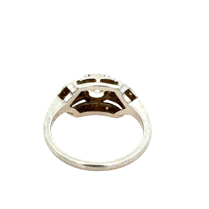 Antique Platinum Diamond Ring, Art Deco Era