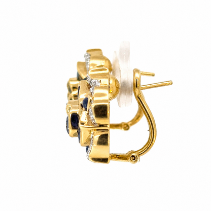 Le Vian 18K Yellow Gold Sapphire & Diamond Floral Earrings