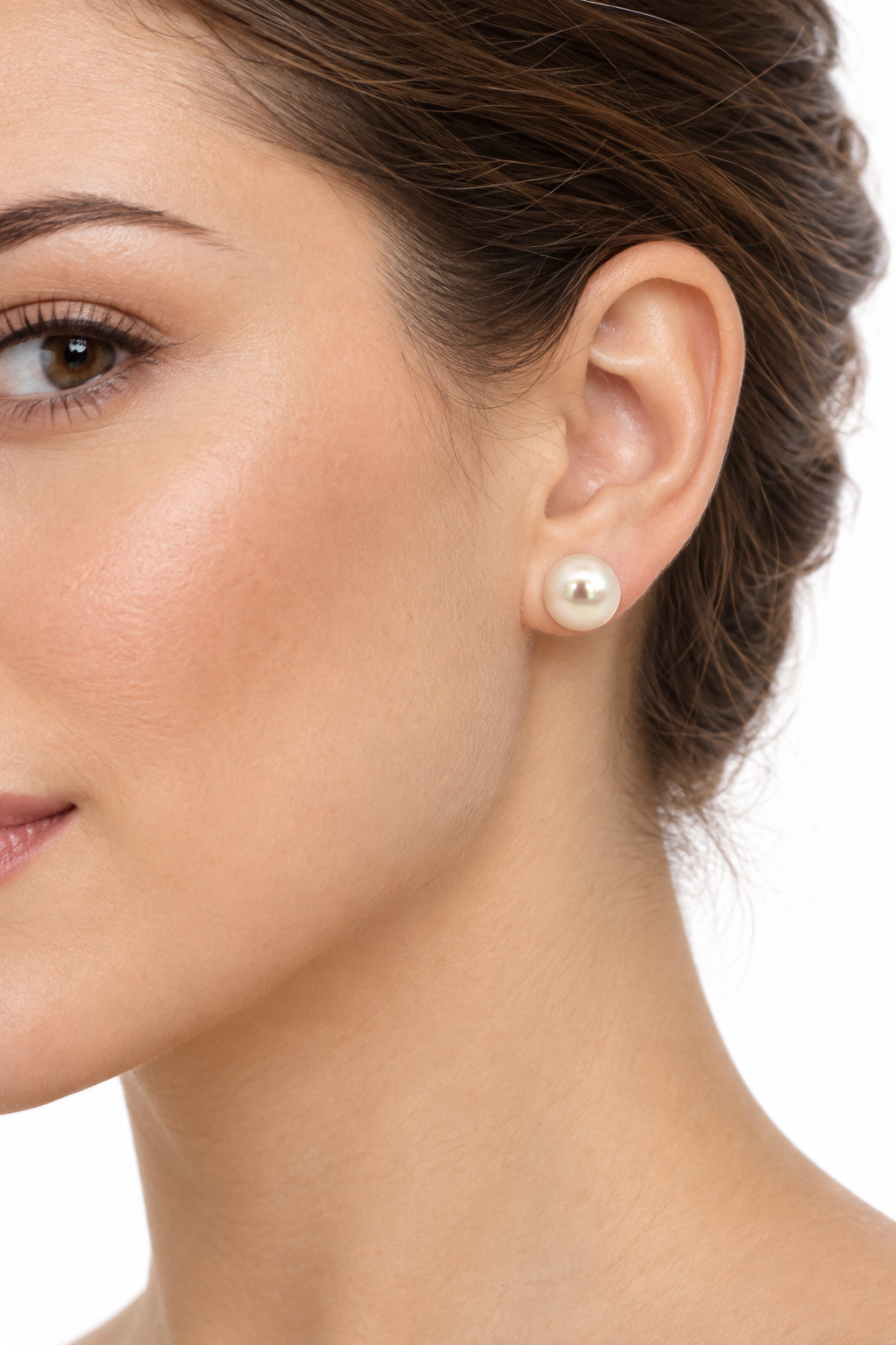 14K Yellow Gold 8.5mm Pearl Stud Earrings