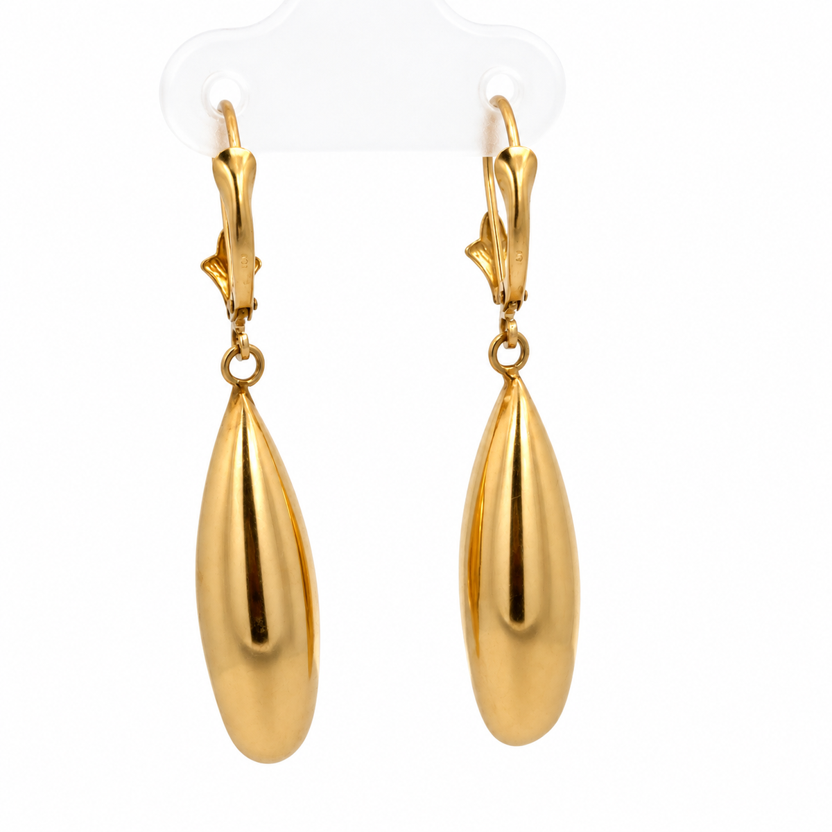 14K Yellow Gold Teardrop Dangle Earrings