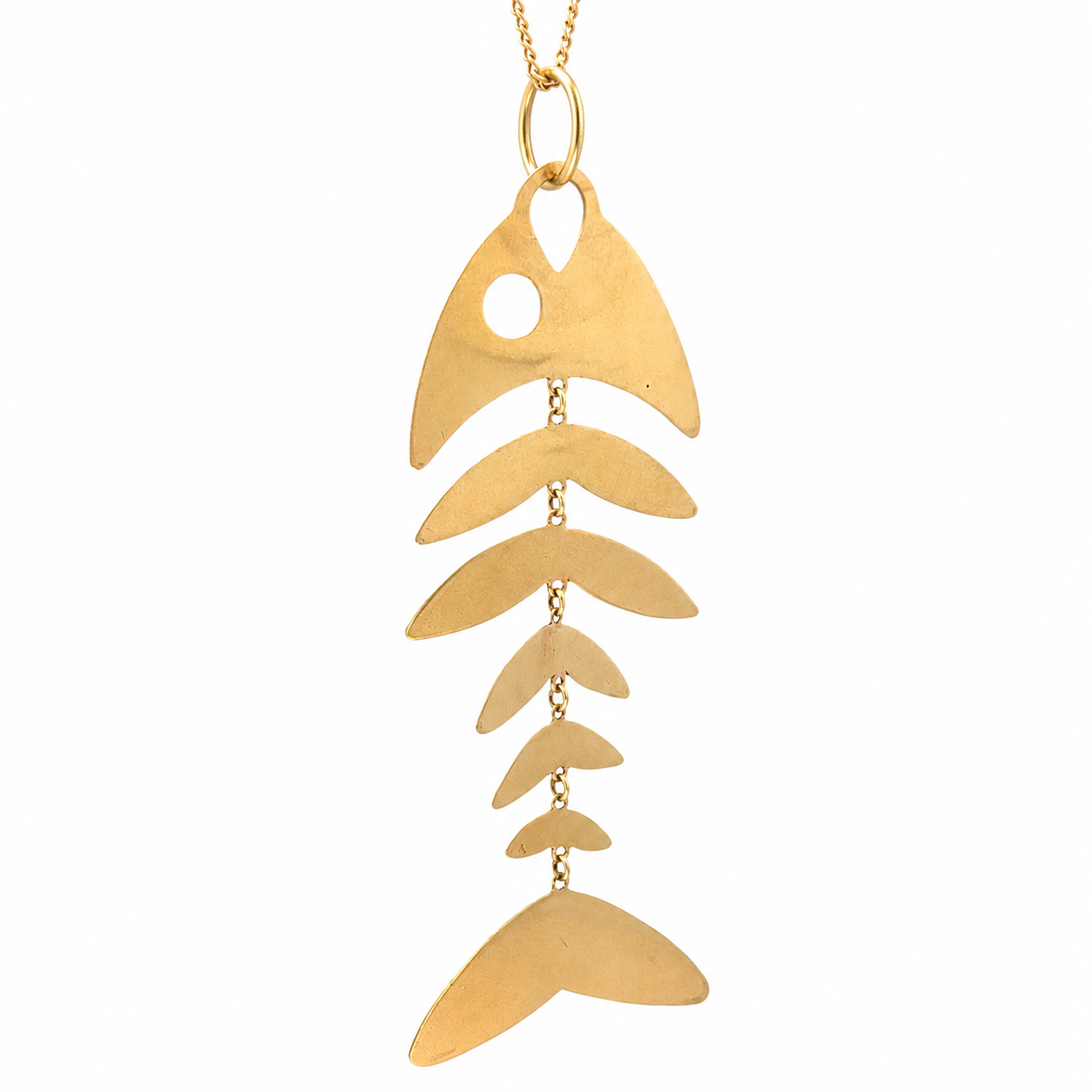 Le Vitali 18K Yellow Gold Fish Pendant Articulated Design