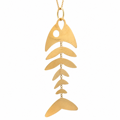 Le Vitali 18K Yellow Gold Fish Pendant Articulated Design