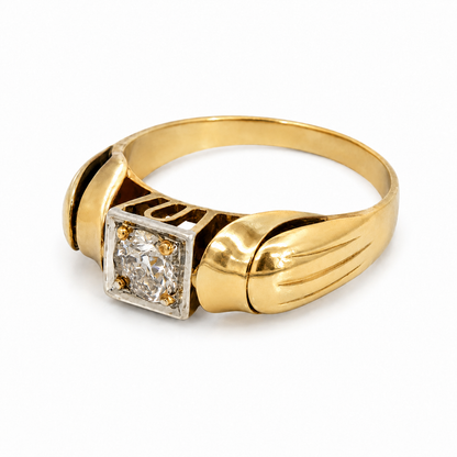 Mid-Century 14K Gold Diamond Ring