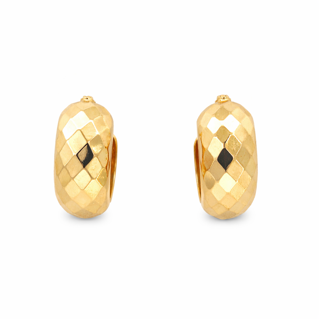 Petite 14K Yellow Gold Diamond-Cut Huggie Hoops
