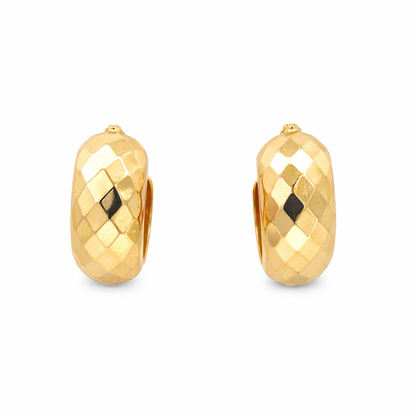 Petite 14K Yellow Gold Diamond-Cut Huggie Hoops