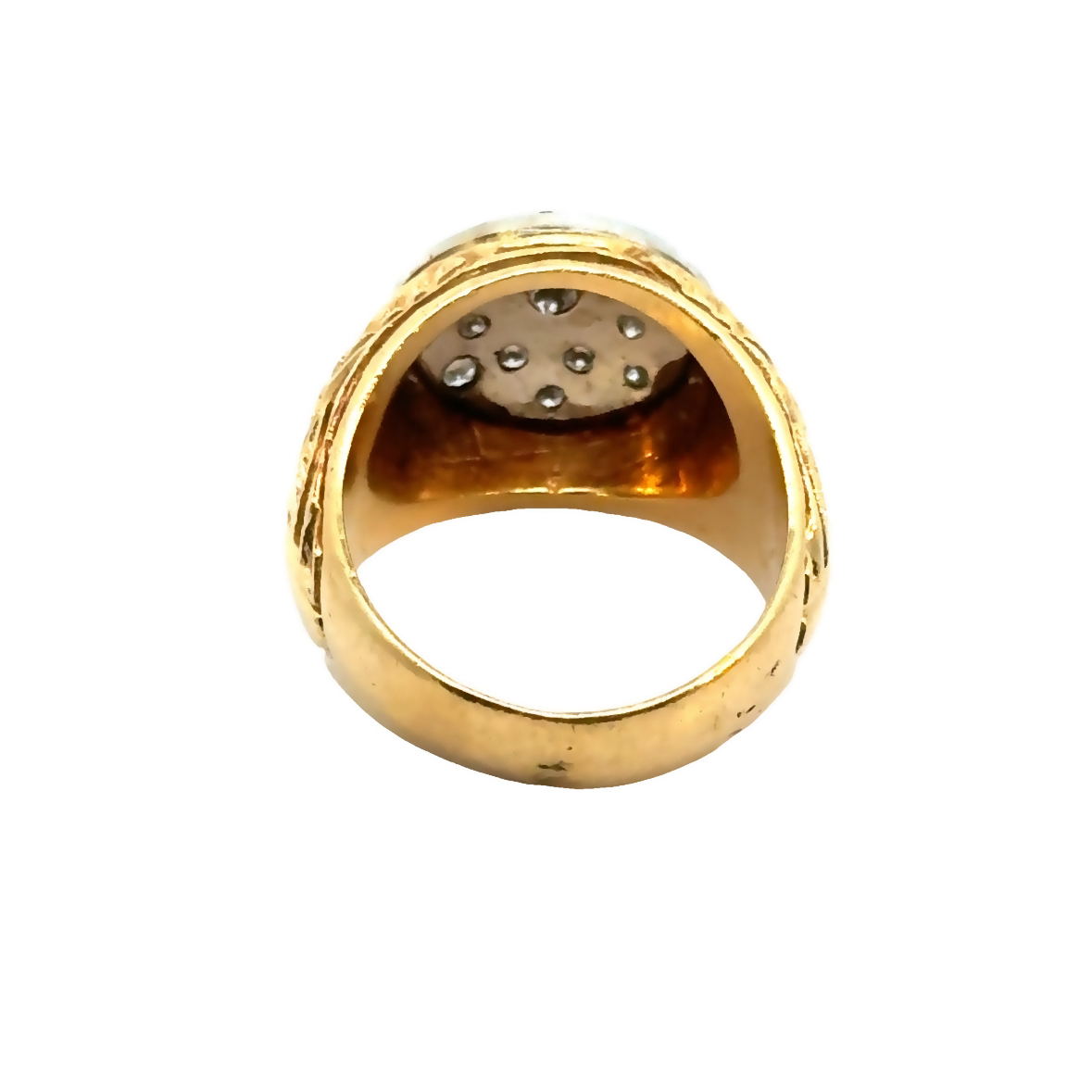 1950’s 18K Two-Tone Ornate Diamond Men’s Ring