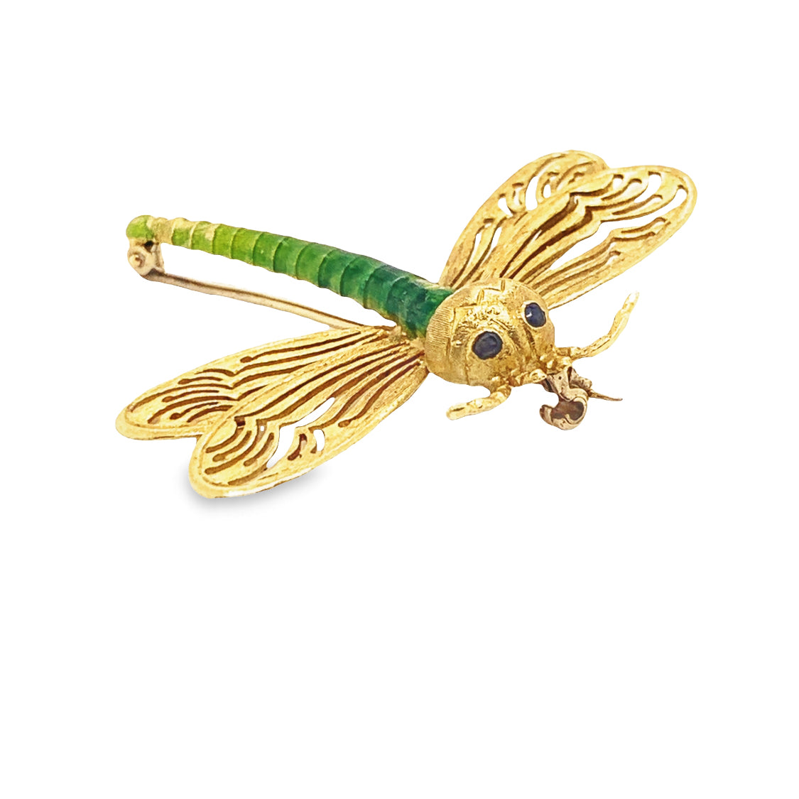 18K Enamel and Gold Dragonfly Brooch