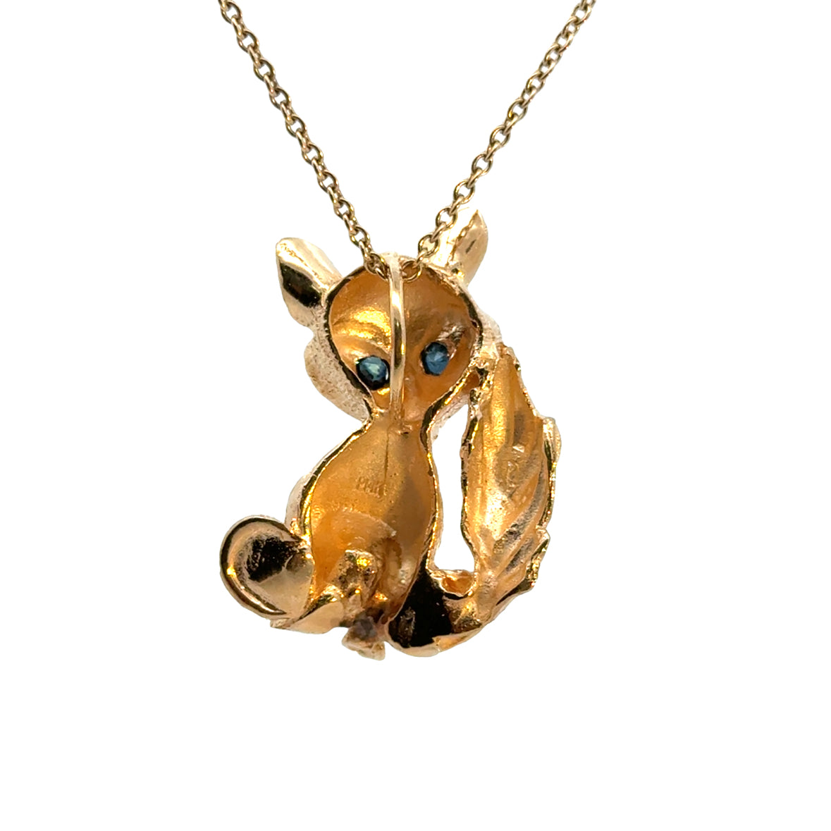 Whimsical 14K Yellow Gold & Alexandrite Fox Pendant