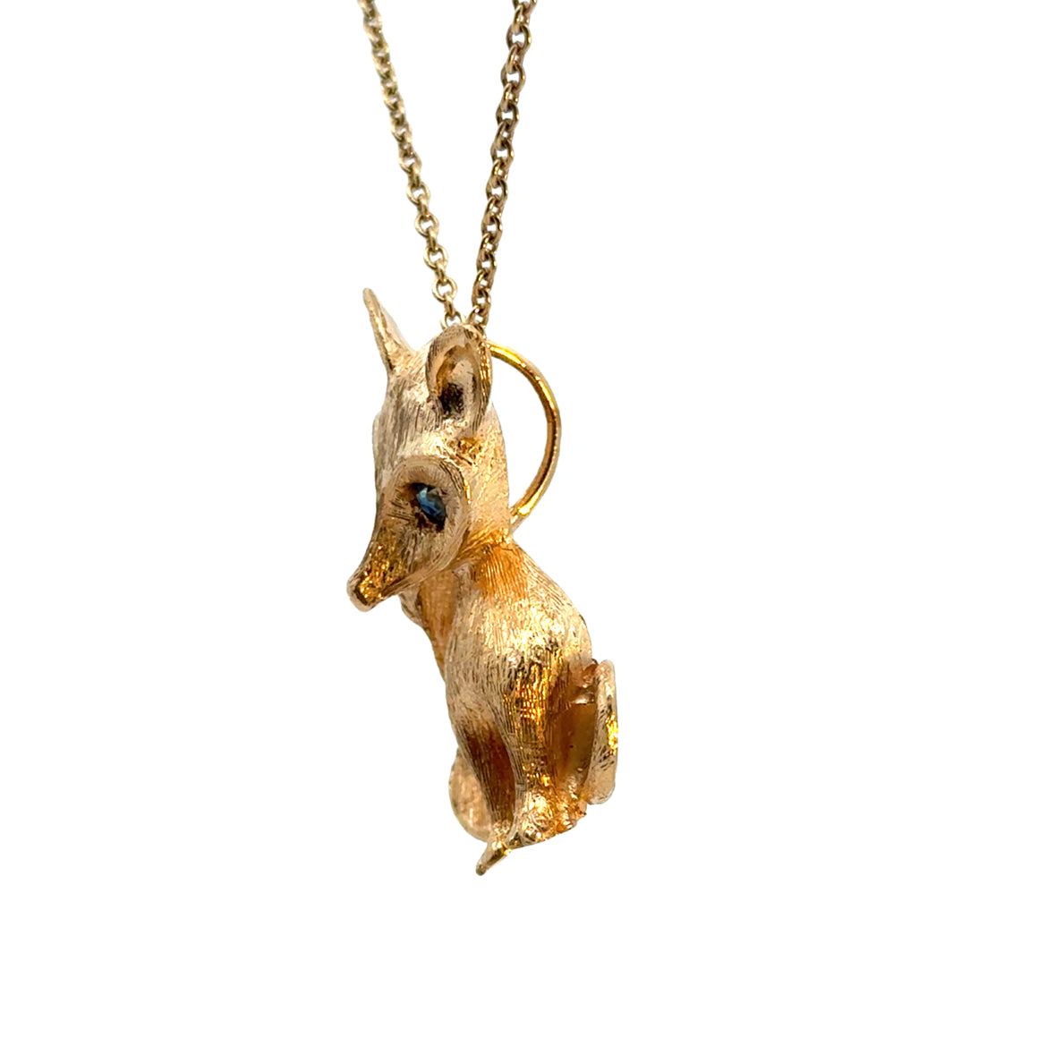 Whimsical 14K Yellow Gold & Alexandrite Fox Pendant