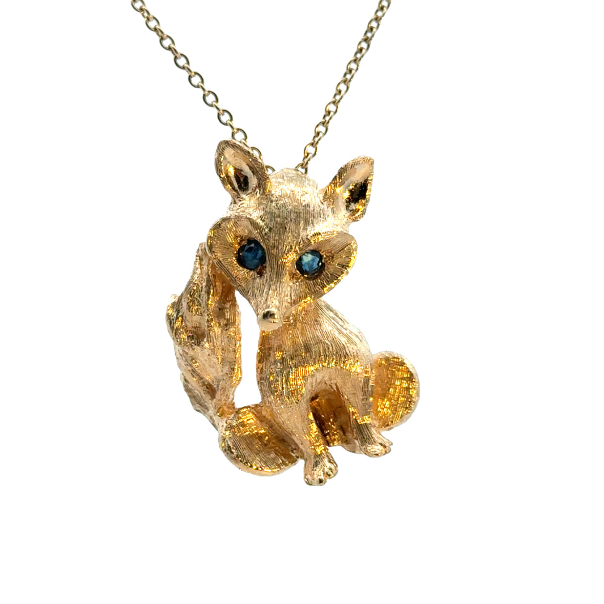 Whimsical 14K Yellow Gold & Alexandrite Fox Pendant