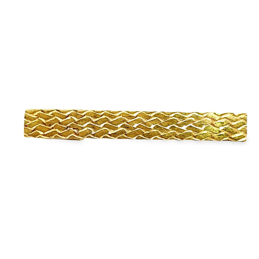 18K Yellow Gold Woven Design Tie Clip