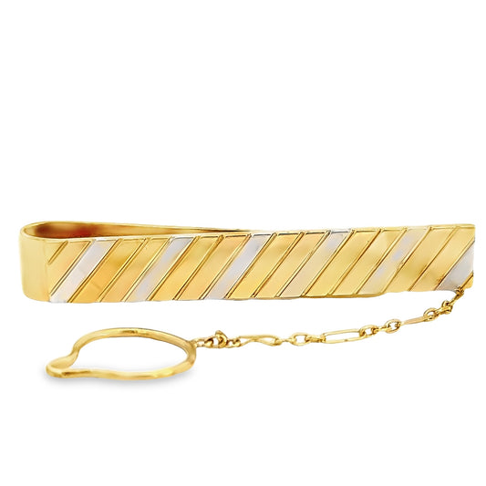 18K Two-Tone Gold Tie Clip