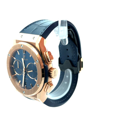Hublot Classic Fusion Blue Chronograph – 18K King Gold –
