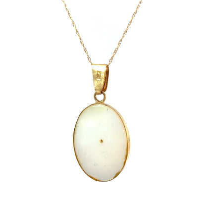 18K Yellow Gold Mother of Pearl Initial “B” Pendant