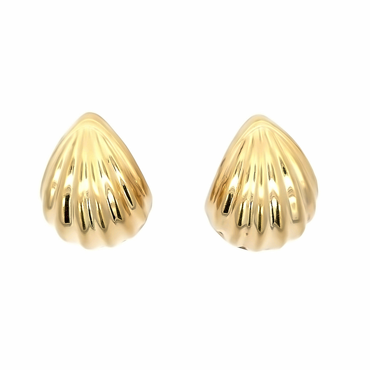 Estate 1980’s 14K Yellow Gold Puff Omega French-Clip Earrings