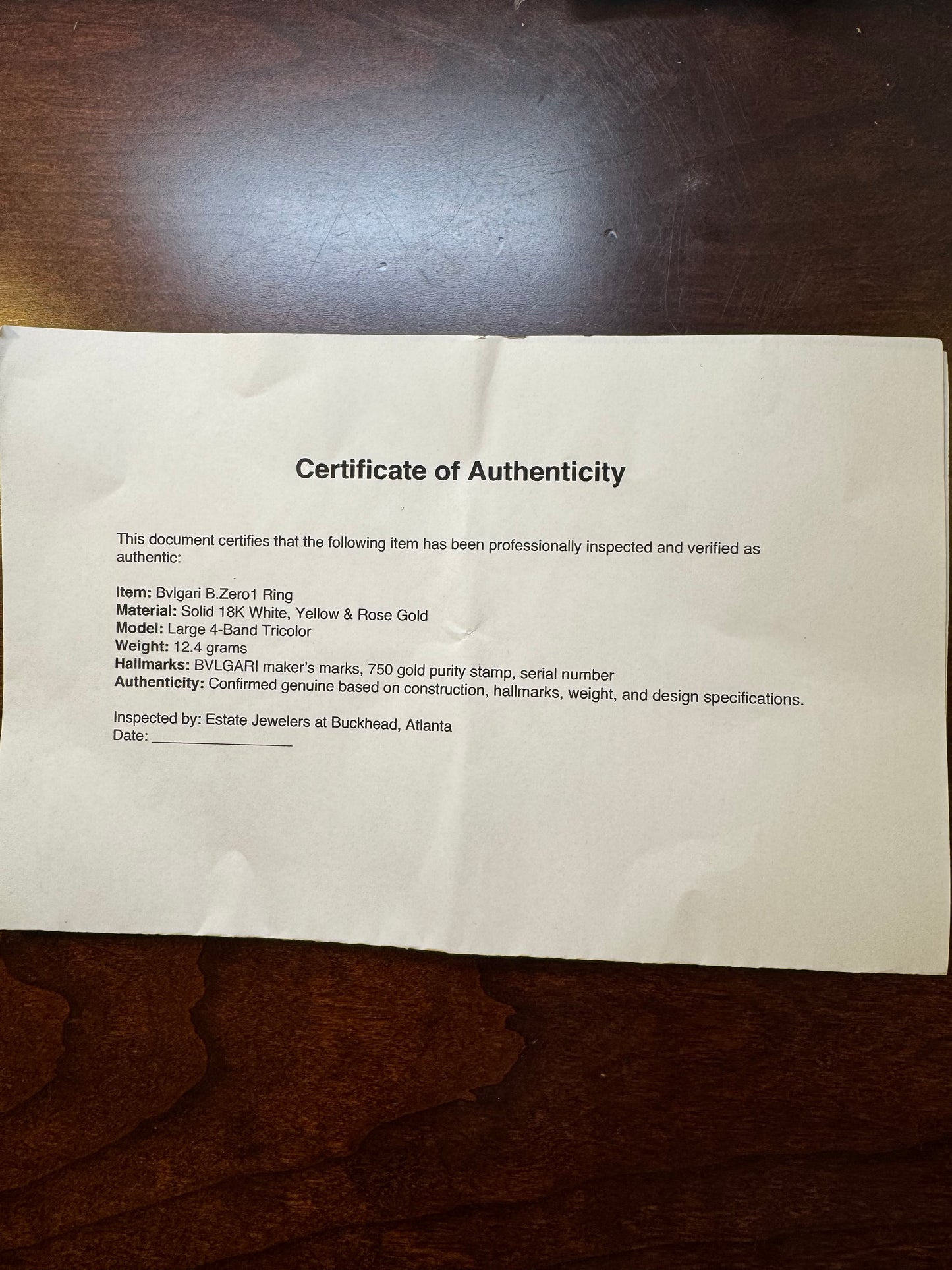 BVLGARI B.zero1 Four-Band Ring in 18K Tri-Color Gold