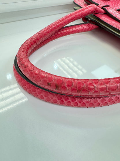 Zagliani Fuchsia Python Skin Handbag – Luxury Italian Statement Bag