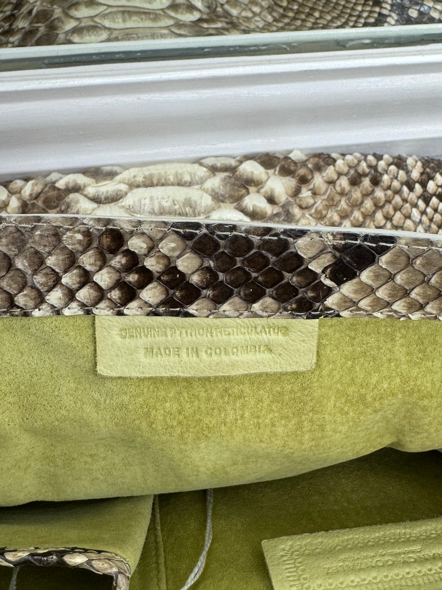 Nancy Gonzalez Natural Python Fold-Over Clutch