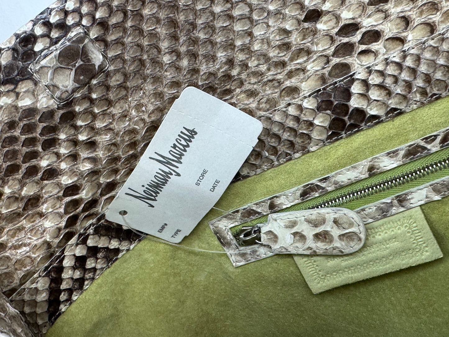 Nancy Gonzalez Natural Python Fold-Over Clutch