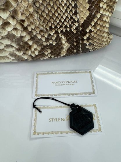 Nancy Gonzalez Natural Python Fold-Over Clutch